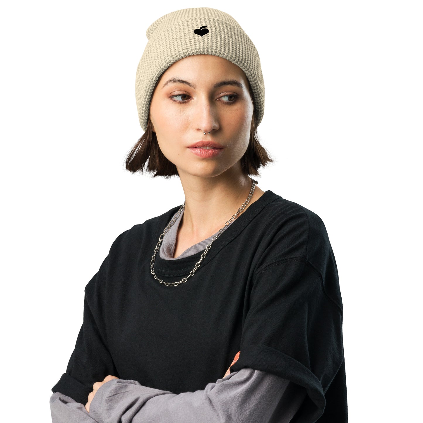 212 Heart Embroidered - Waffle beanie